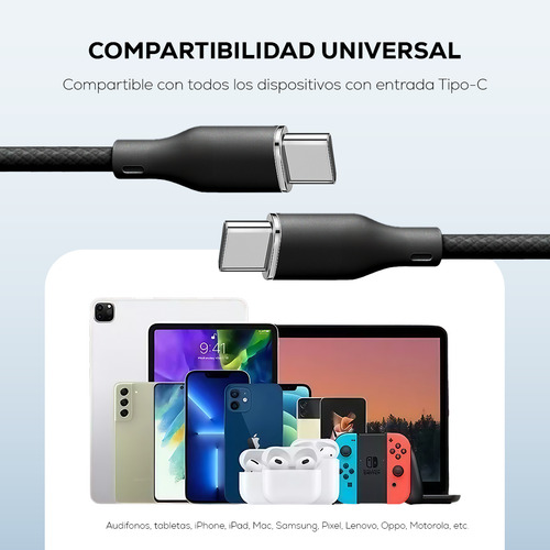 Cable Tipo C A Tipo C Magnetico Carga Rápida 65w 1m Mubitech