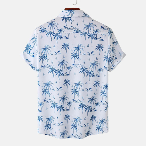 F Hombre Blusa Casual Botones Playa Sin Posicionamiento Flor