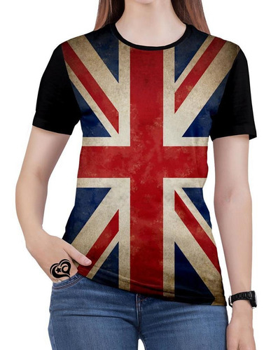 Camiseta Bandeira Reino Unido Feminina Blusa Inglaterra Uk