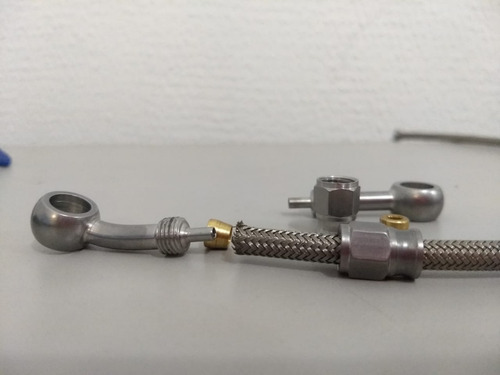 Aeroquip De Freio Para Moto C/ Terminais Inox Reusaveis