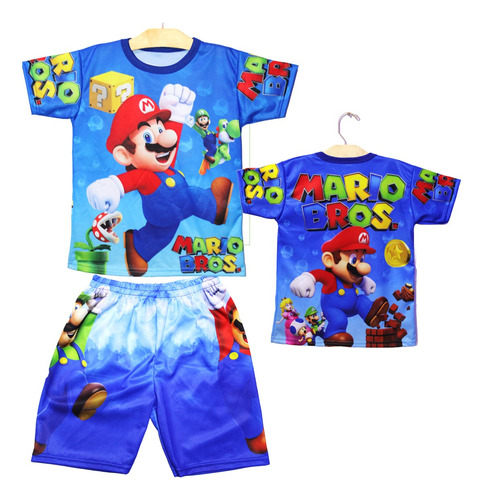 Playera Y Short Super Mario Bros Conjunto Fresco Vacaciones