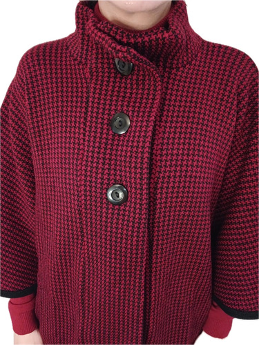Capa / Poncho Rojo Con Negro Para Dama, Unitalla