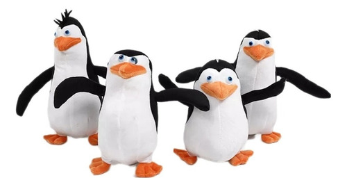 4 Peluches De Pinguinos De Madagascar Original 25 A 30 Cm