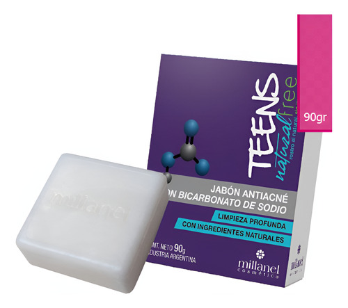 Jabon Antiacne Teens Natural Free Millanel X 90 G