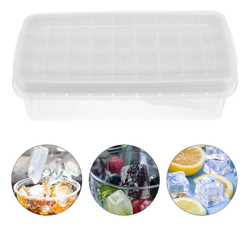 Molde Simple De Silicona Para Bandejas De Hielo Con Tapa