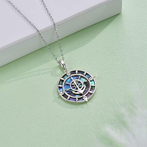 Peireara Collar De Brújula Náutica Para Mujer De Plata De De