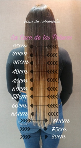 Extensiones De 70cm De Largo Por Unidad X20 Mechas Con Color
