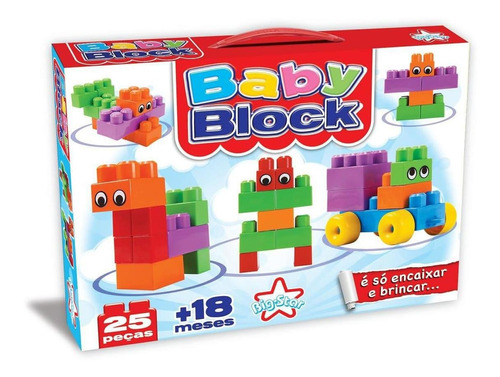 Blocos De Encaixe Baby Block 25 Peças Big Star 355