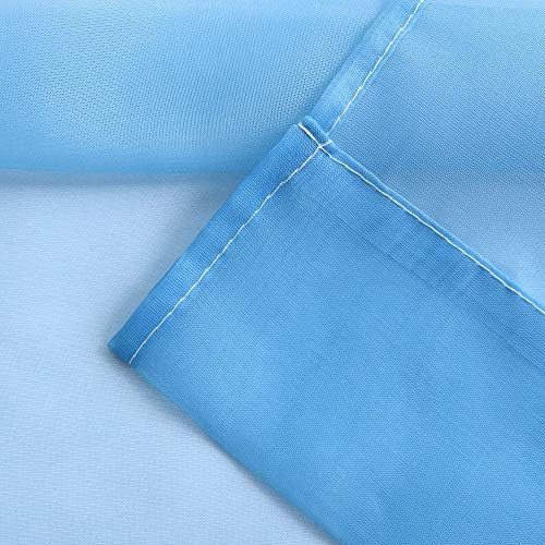 Cortina Degradada Azul Semitransparente, Juego De Cortinas P