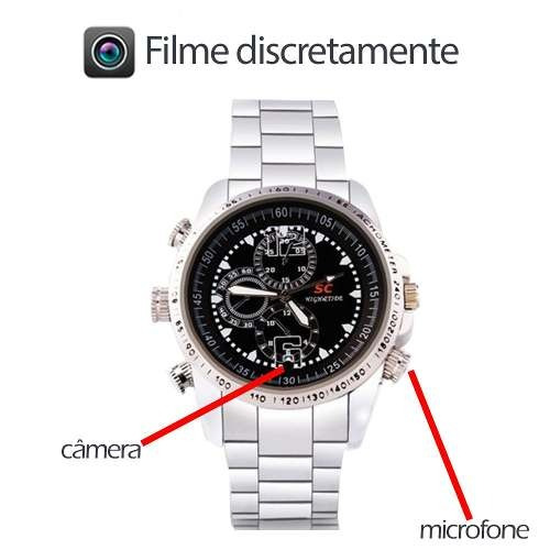 Mini Camera Com Audio E Video Relogios Homem Gravar De Voz