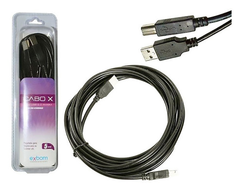 Cabo Usb 5m P/ Impressora Hp Epson Samsung Canon E Outras