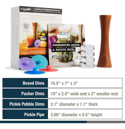 Kit De Fermentación Completo Para Frascos Mason: Tapas Y Cuc