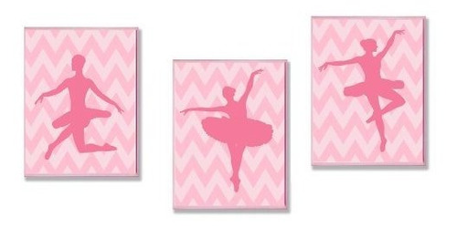 The Kids Room By Stupell Pink Ballerina Silhouettes En Rosa