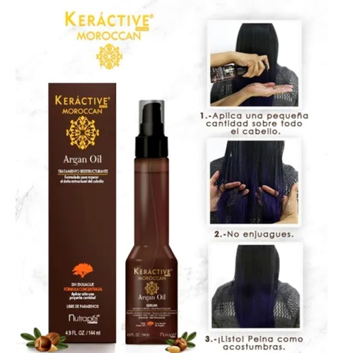 2 Pzas Nutrapel Keráctive Moroccan Argan Oil Serum 144ml