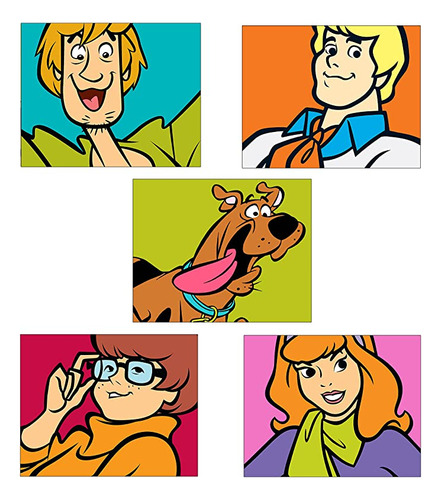 Scooby Doo Kids Wall Art Prints  conjunto De Cinco Ado.