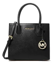 Comprar Cartera bandolera Michael Kors Jet Set Mercer Medium Pebbled color negro