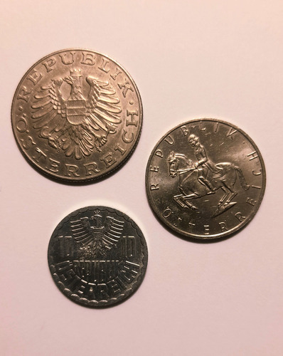 Lote De 11 Monedas Austríacas Antiguas Del 1894 Al 1996 (Usado)