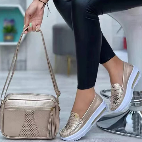 Zapatos Casuales De Mujer Con Suela Gruesa Zapatos Planos