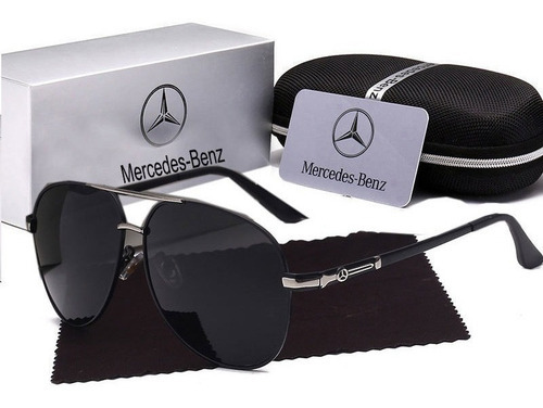 Óculos De Sol Mercedes Benz Moderno Uv400 Cor Cinza Cor da armação Cinza Cor da lente Preto