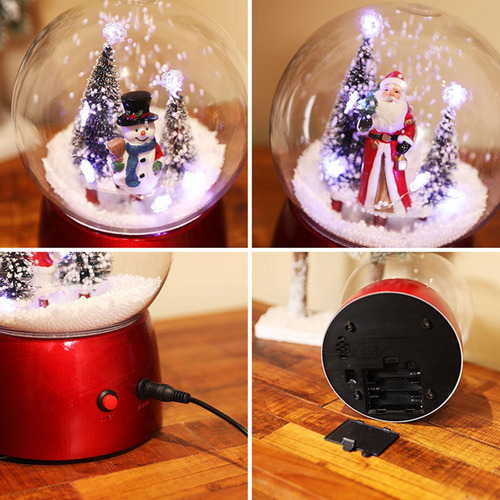 Bola De Nieve Musical Navideña Con Luz De Noche Para La