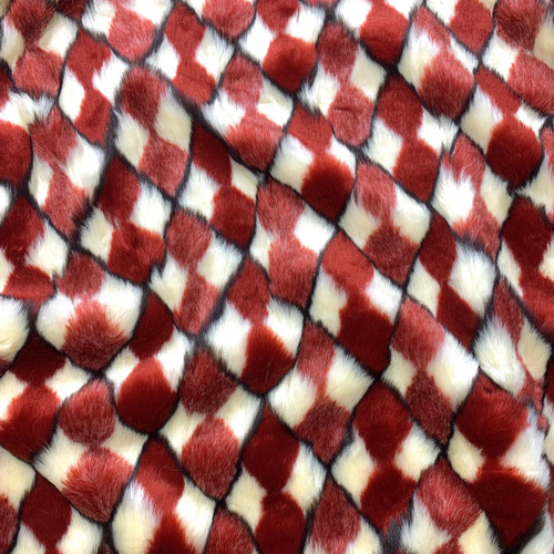 Tela Piel Estampada Arlequín 1,55 M De Ancho Rojo Dibujo