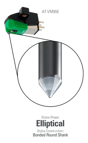 Imagen 3 de 3 de Audio Technica At-vm95e Cápsula Para Bandeja Montura 1/2''