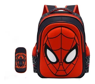 Spiderman Primaria Grado 1-3 3d Cartoon Mochila + Maleta