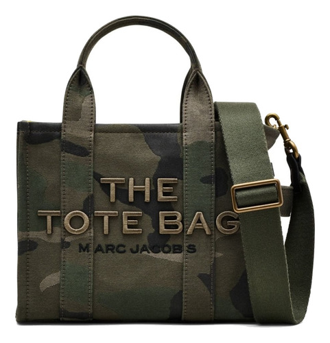 Bolsa Marc Jacobs The Tote Mini 2s4htt003h03 304 Verde Color Verde Musgo Correa De Hombro Verde Musgo Diseño De La Tela Camuflado