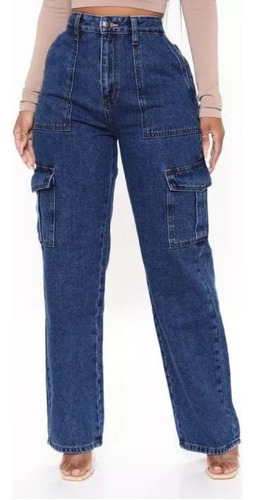 Jeans Sueltos De Mujer Con Múltiples Bolsillos