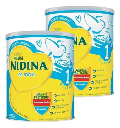 2un Leche De Fórmula En Polvo Nestlé Nidina 1 En Lata  800g