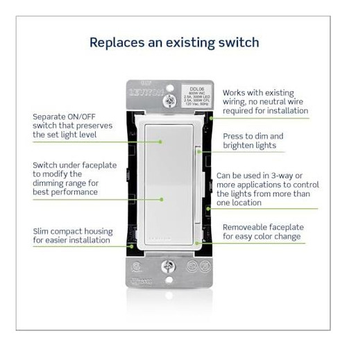Dimmer Leviton Ddl06-blz Dora Digital 300w 600w E Com
