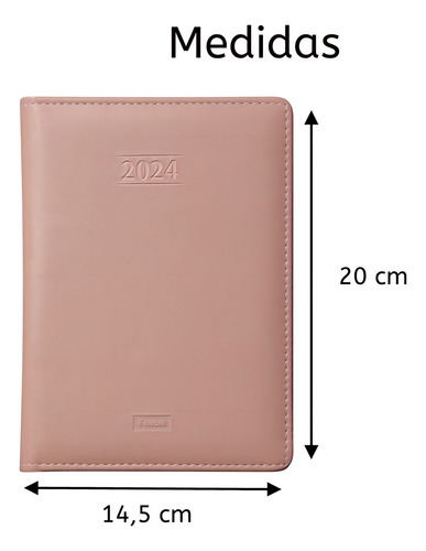 Agenda 2024 Capri Executiva Blanquet Foroni Costurada 176 Fl Cor Da Capa Rosa-pálido Liso