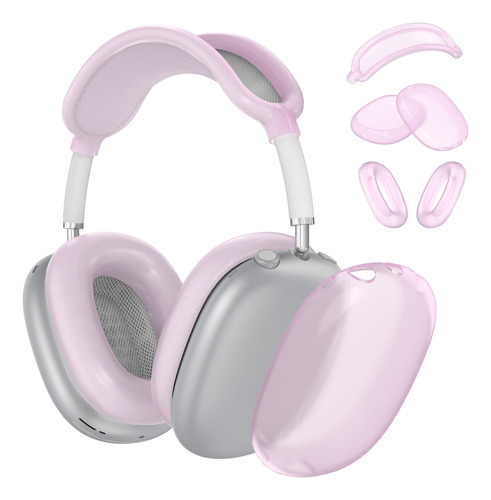 Funda Para AirPods Max De Silicona Color Rosa Transparente