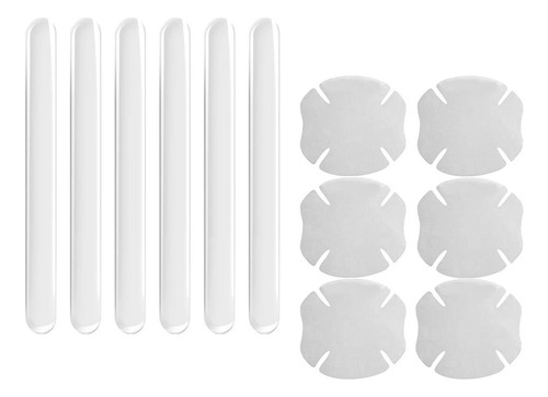 6x Manija De La Puerta Del Coche Copa Protectores Contra