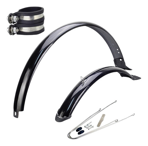 Guardabarros Delanteros Y Soporte Plateado Con Abrazadera