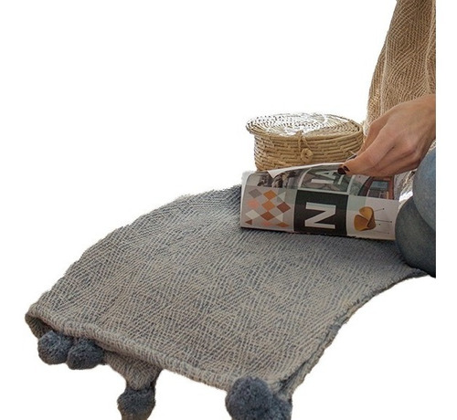 Manta Tejida Con Pompones Palette Friday Sofa Pie De Cama
