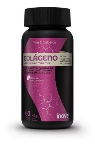 Colageno + Vitaminas E Minerais Inove Nutrition 60 Cápsulas 