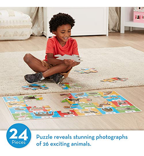 Puzle Melissa & Doug Animal Alphabet Floor, 24 Piezas