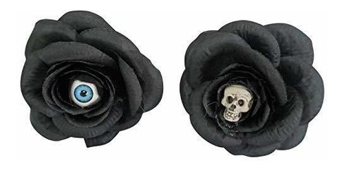 Horquillas - Halloween Hair Accessory For Girls, Black Rose 