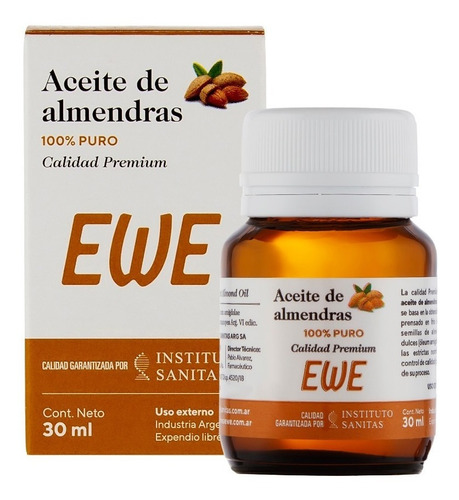 Ewe Aceite De Almendras Hidrata Suaviza Piel Cabello 30ml