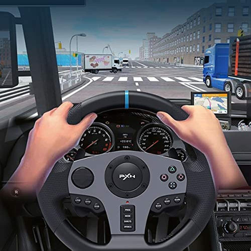 Volante De Carreras Pxn V9 Con Pedal Y Palanca Negro