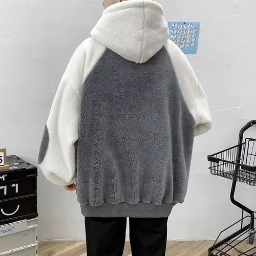 Sudadera De Forro Polar Con Capucha Y Bloques De Color Para