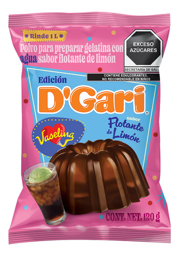Gelatina Con Agua Sabor Limón Flotante 120g
