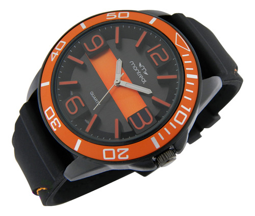 Reloj Montreal Hombre Ml529 Metal Correa Silicona Con Costur