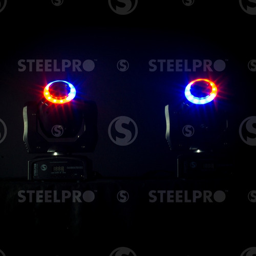 Steelpro -cabeza Movil 90w Con Aro Rgb 3, 8 Gobos