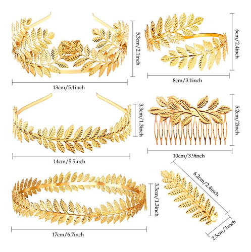 Diadema De Hojas De Diosa Griega, 7 Unidades, Diadema De Nov