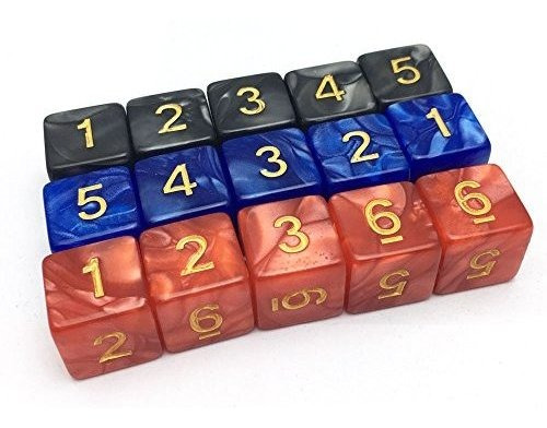 Smartdealspro 15-pack D6 Six Sides 16mm Pearl Color Dice Dnd