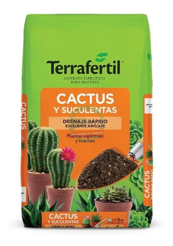 Sustrato Para Cactus Suculentas  X 5 Lts Terrafertil