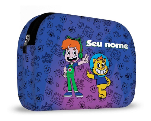 Frasqueira Necessaire Neoprene Gato Galático Com Nome