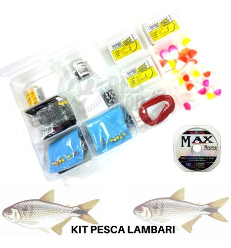 Kit Pesca Lambari - 300 Anzóis, Chumbos, Boias, Linha, Etc..